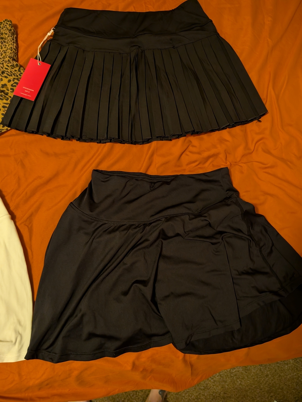 Women's Black Athletic Skirt with Built-In Shorts Bundle